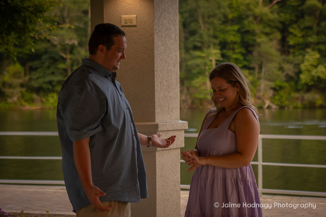 Surprise Proposal at Pavillion at Morse Park in Lake Lure | Asheville Engagement Photographer