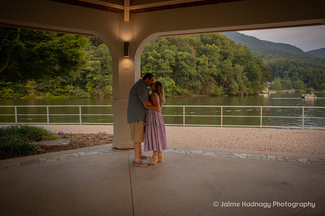 Surprise Proposal at Pavillion at Morse Park in Lake Lure | Asheville Engagement Photographer