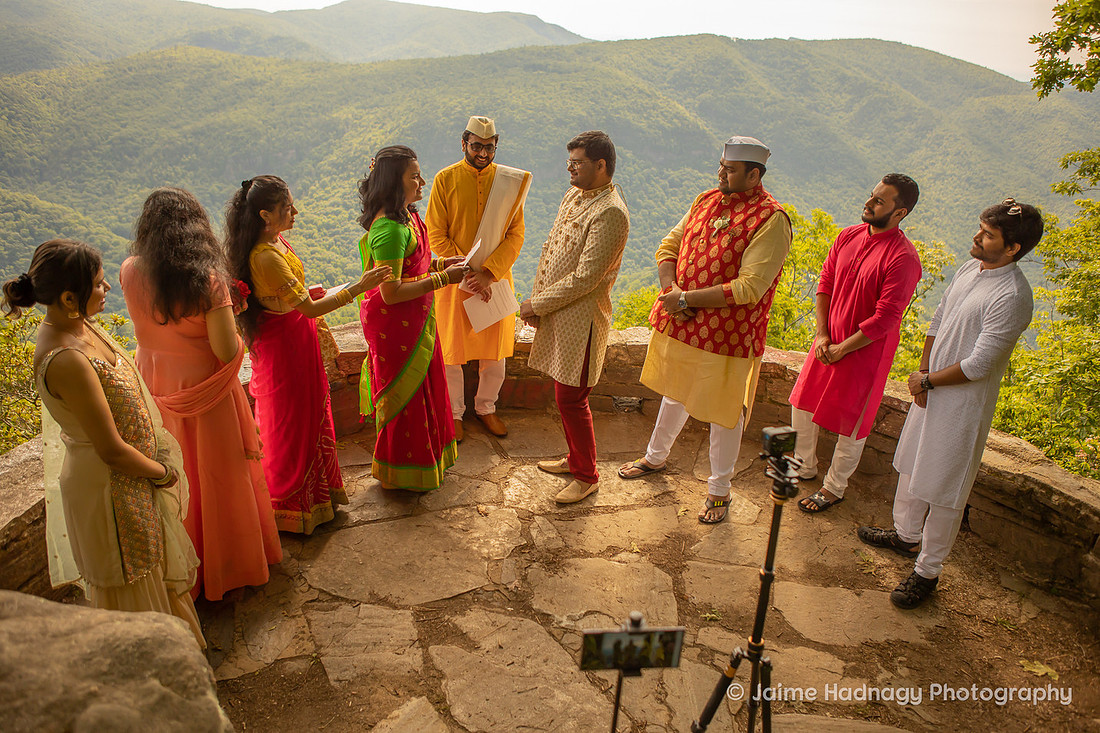 Colorful Micro Indian Wedding Chestoa | Asheville Elopement Photographer