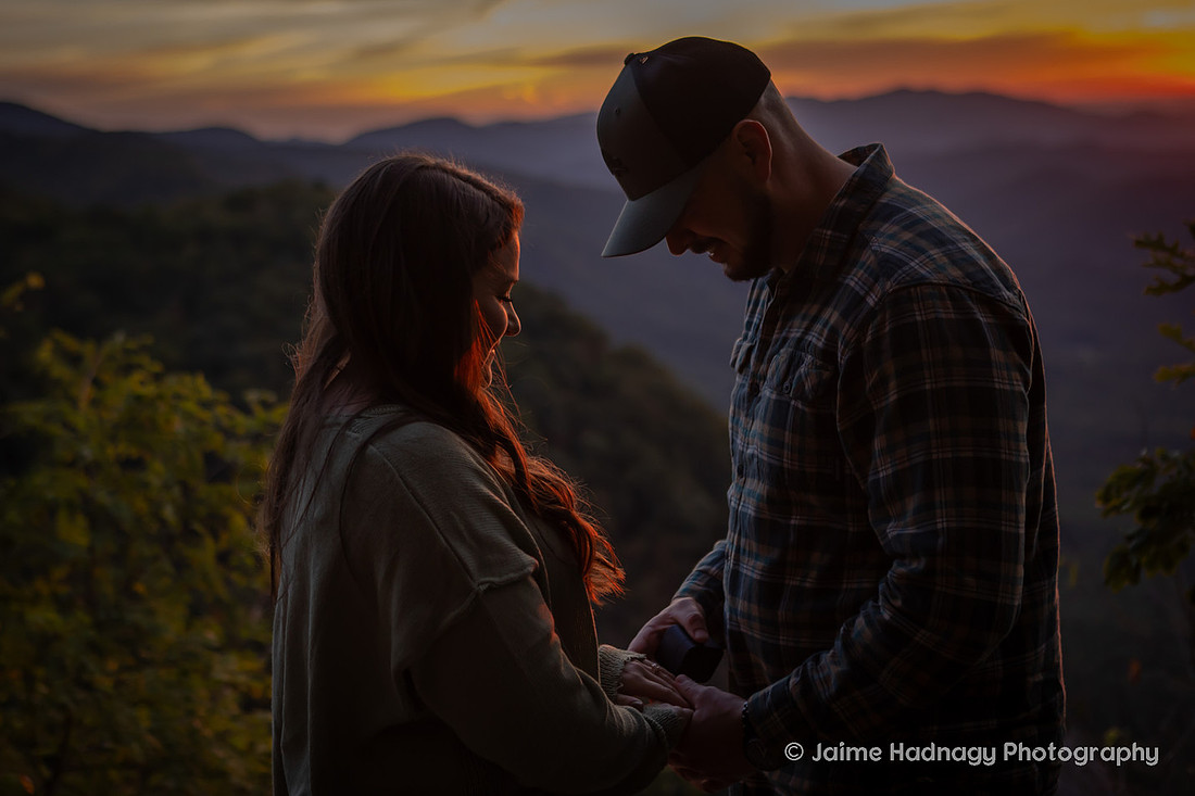 Sunrise Proposal at Pretty Place | Asheville Engagement Photographer