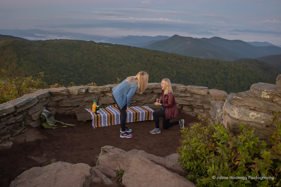 lgbtq surprise hiking proposal asheville photographer