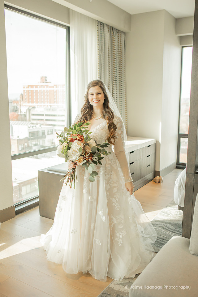 Getting Ready Bridal Portraits in Downtown Asheville
