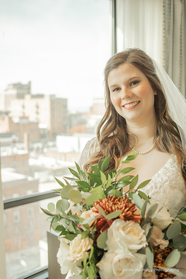 Getting Ready Bridal Portraits in Downtown Asheville