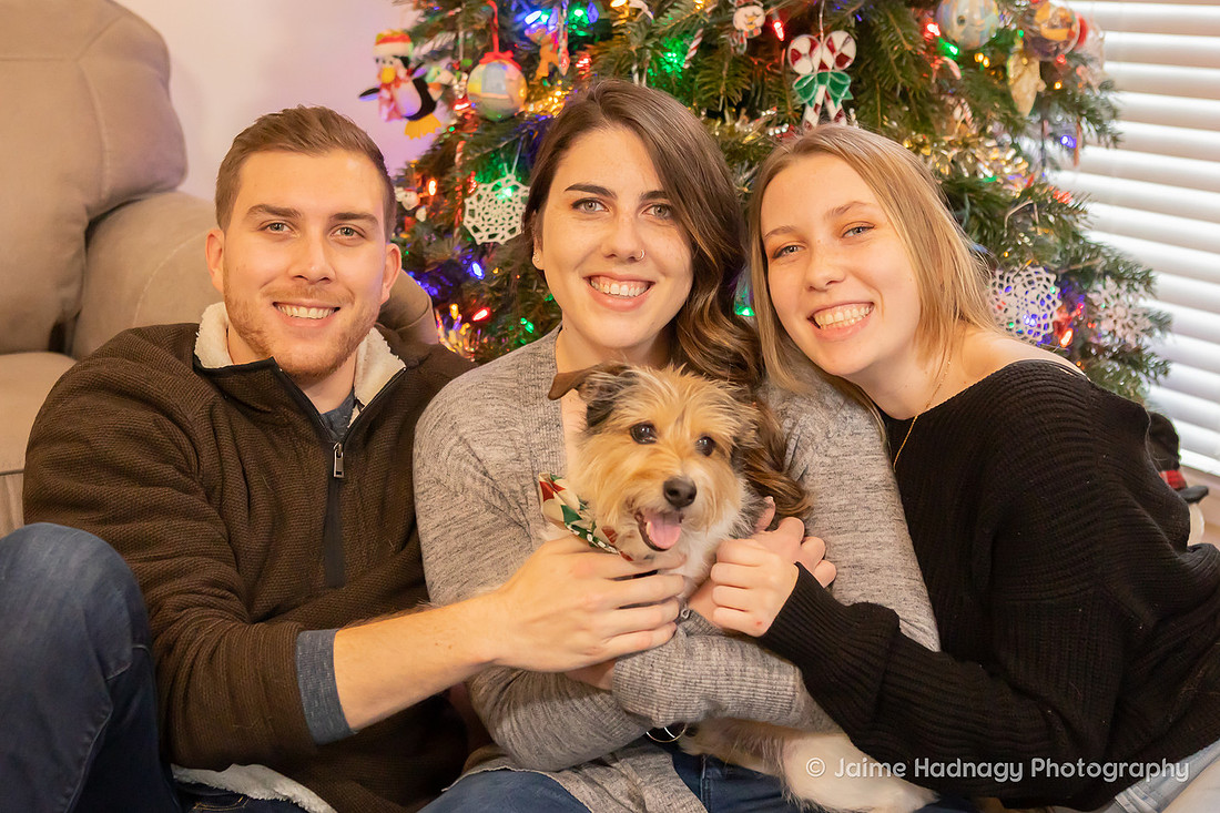 Family Photos In Front Of The Christmas Tree | Asheville Photographer
