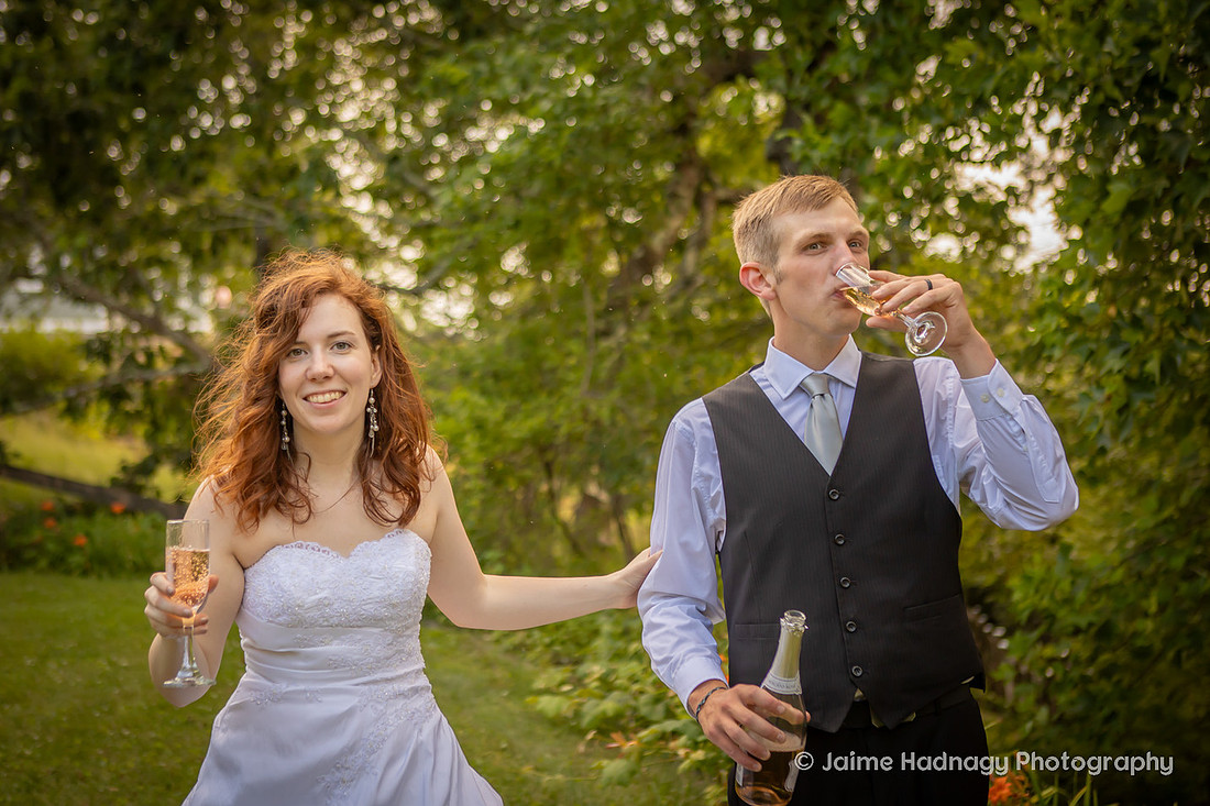 Champagne Toast Bride and Groom | Asheville Elopement Photographer