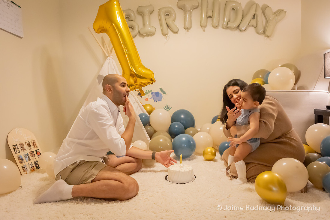 One Year Old Birthday PHotos with Balloons | Asheville Infant Photographer