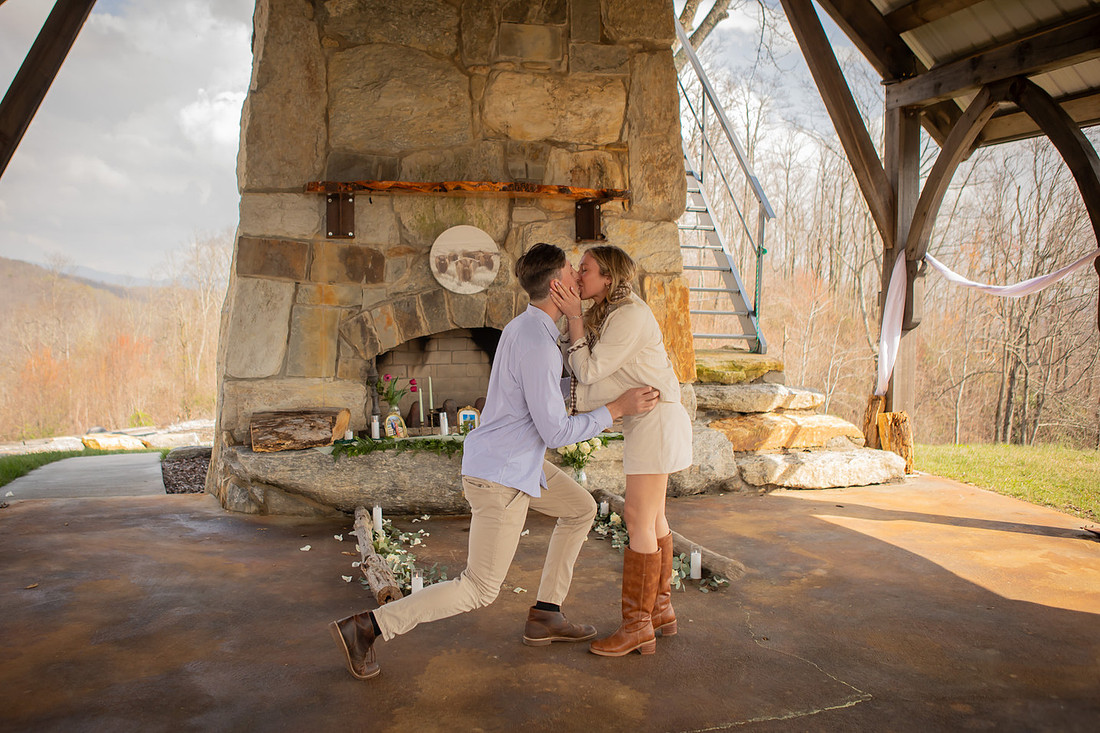 Surprise Proposal at Raven Rock Mountain in Hendersonville, NC | Engagement Photographer