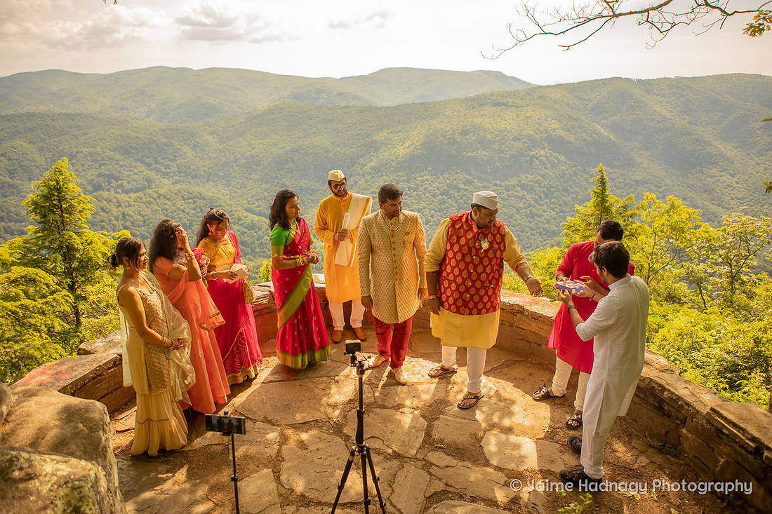 Small Indian Wedding Ceremony in NC Mountains | Parkway Elopement Photographer