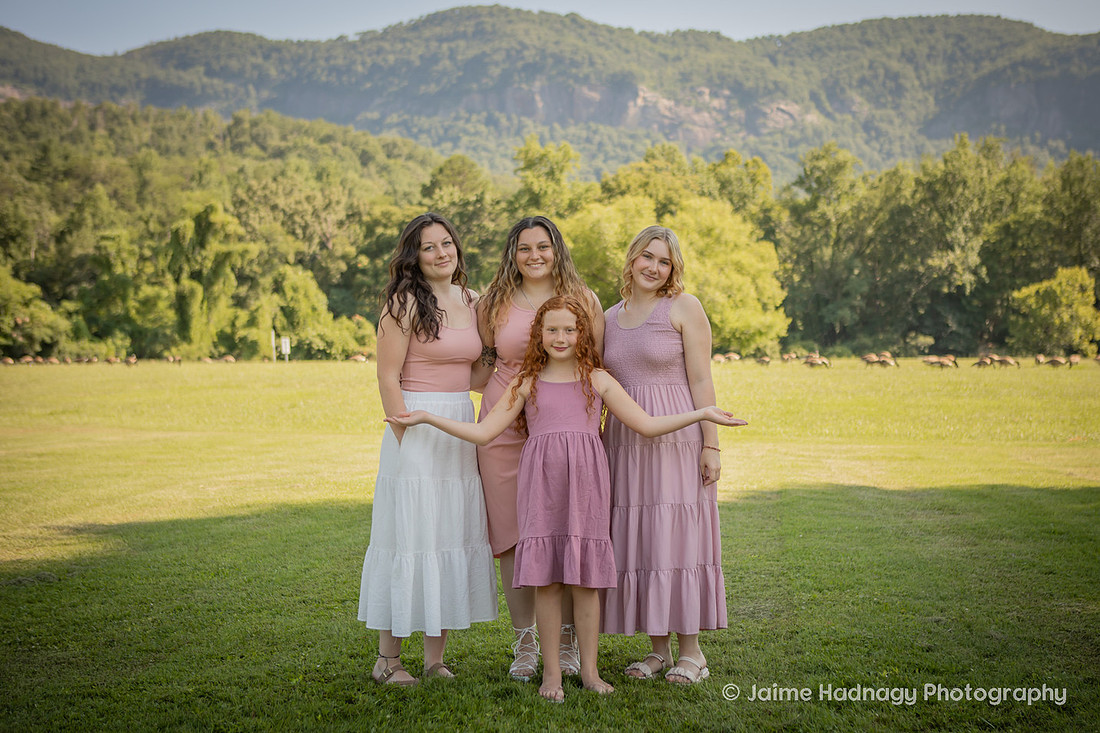 Outdoor Family Photoshoot with Pastel Colors in the mountains | Asheville Photographer