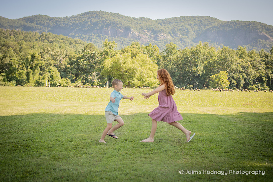 Outdoor Family Photoshoot with Pastel Colors in the mountains | Asheville Photographer