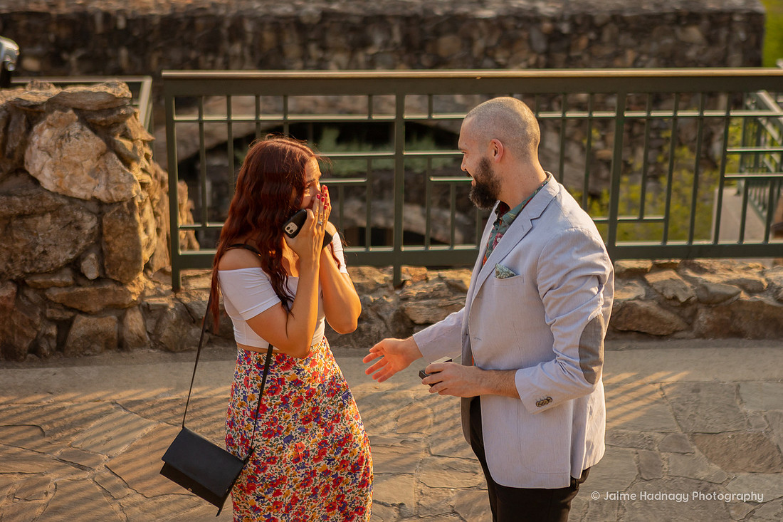 Asheville Engagement Photographer Surprise Proposal at The Grove Park Inn