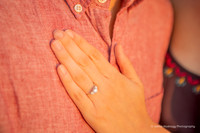close up of a hand wearing an engagement ring