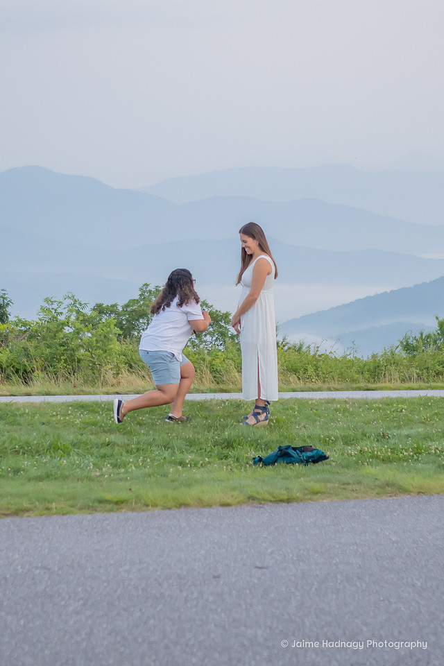 Blue Ridge Parkway Sunrise Morning Surprise Proposal | Asheville Photographer