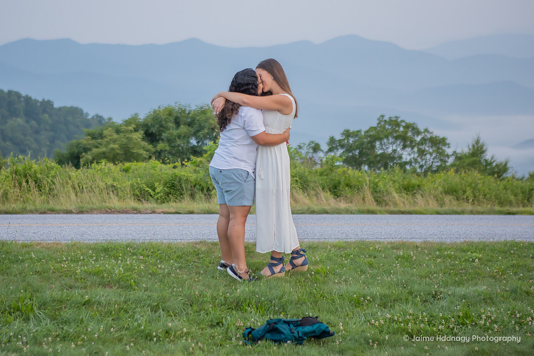 Blue Ridge Parkway Sunrise Morning Surprise Proposal | Asheville Photographer