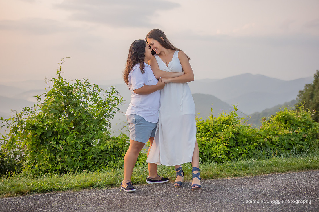 Gorgeous Morning Mountain Engagement Photos | Asheville Photographer