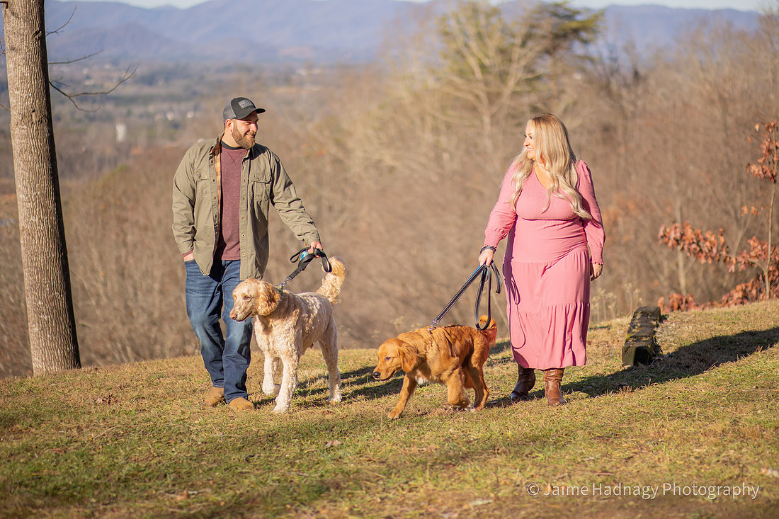 Couples Photos with Dogs | Asheville Engagement Photographer