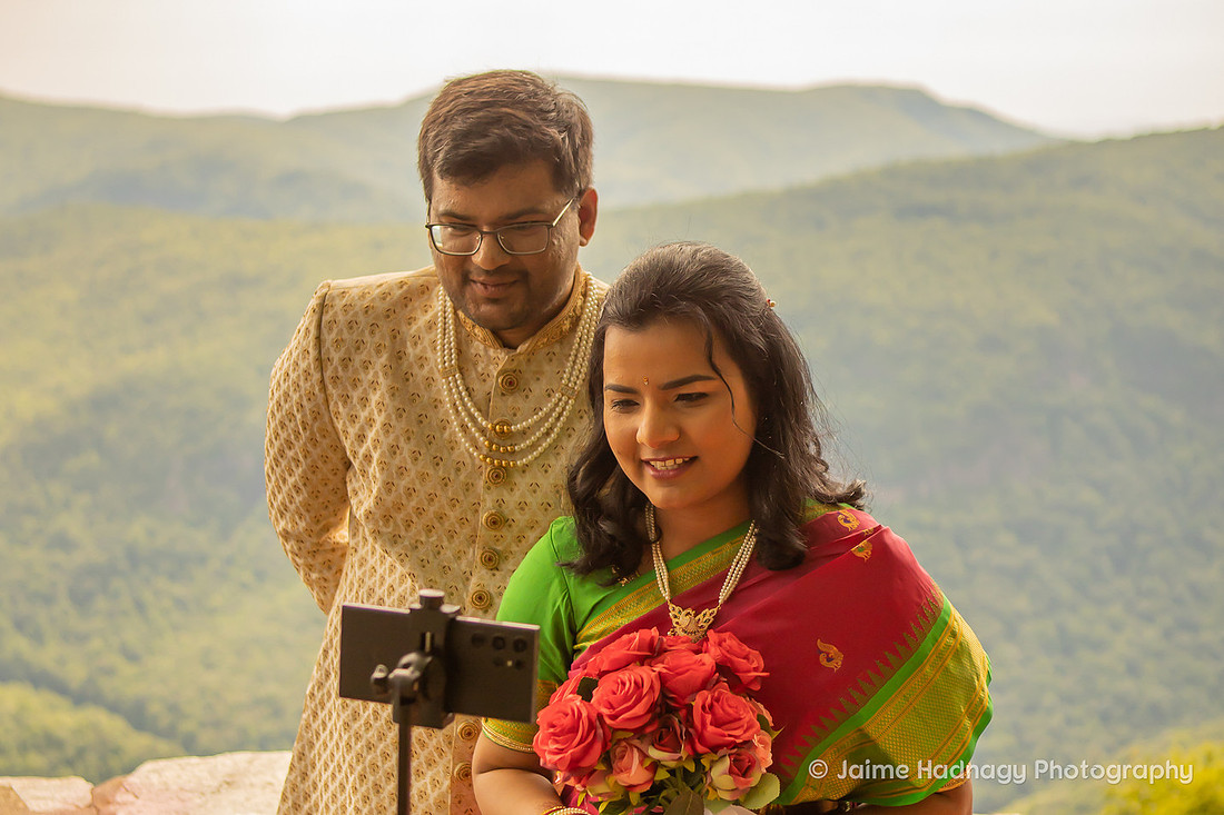 Beautiful Indian Small Wedding Ceremony on Blue Ridge Parkway | North Carolina Elopement Photographer