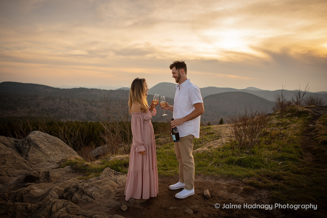 Sunset Engagement Session at Black Balsam | Asheville Photographer