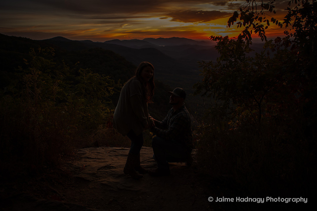 Sunrise Proposal at Pretty Place | Asheville Engagement Photographer