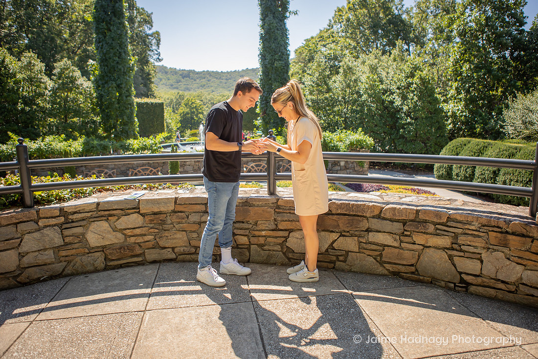 Surprise Proposal at The NC Arboretum | Asheville Engagement Photographer