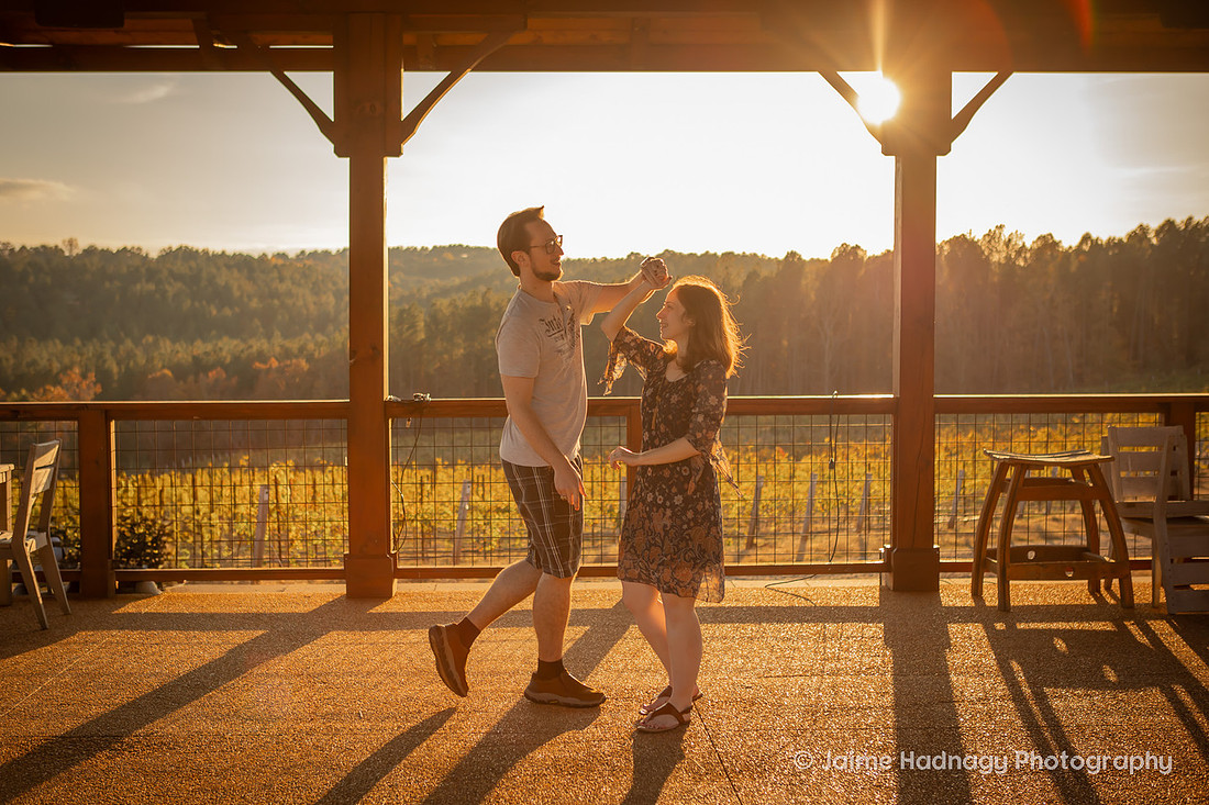Engagement Photos at Mountain Brook Vineyards in Tryon | Asheville Proposal Photographer