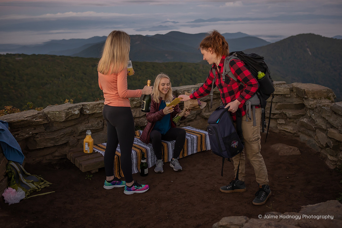 Sunrise Surprise Proposal in the mountains | Asheville Photographer