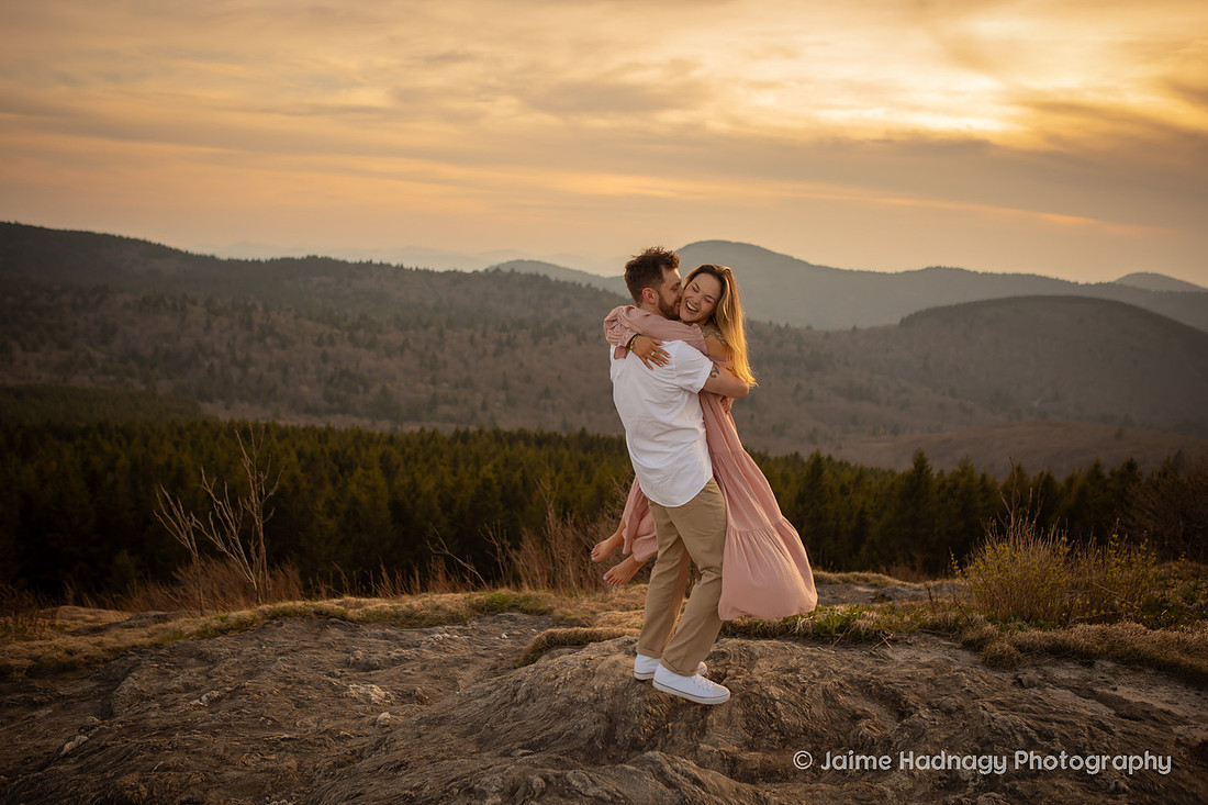 Sunset Engagement Session at Black Balsam | Asheville Photographer