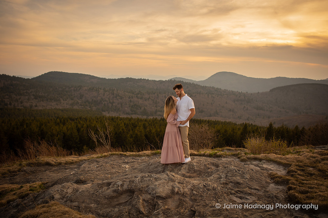 Sunset Engagement Session at Black Balsam | Asheville Photographer