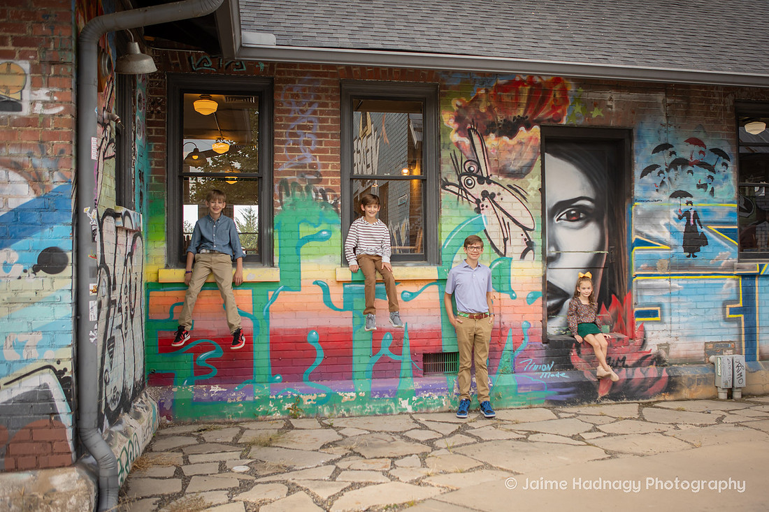 River Arts District Asheville Grafitti Family Photos | Photographer