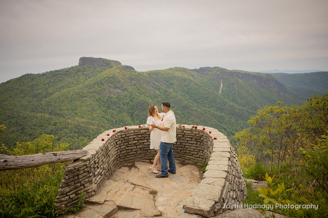 Romantic Proposal with Roses in the Mountains of Western NC | Asheville Photographer