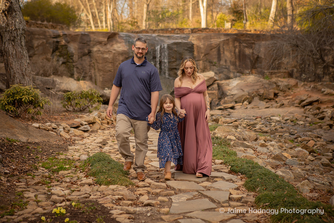 Outdoor Maternity Fmaily Photos with Sibling | Asheville Photographer