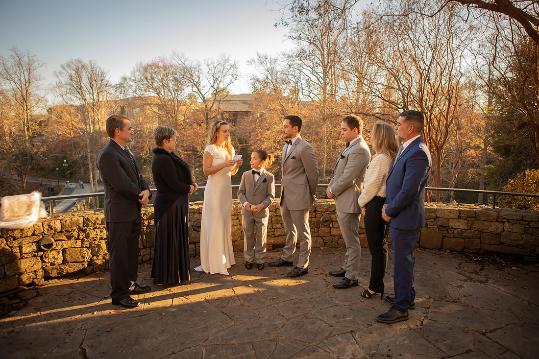 Small Wedding at Falls Park Greenville SC Elopement Photographer