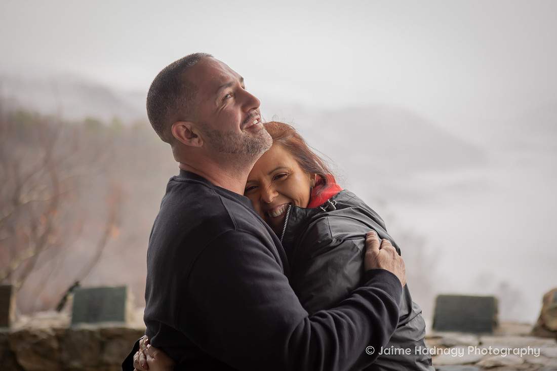 Engagement at Pretty Place in the Rain