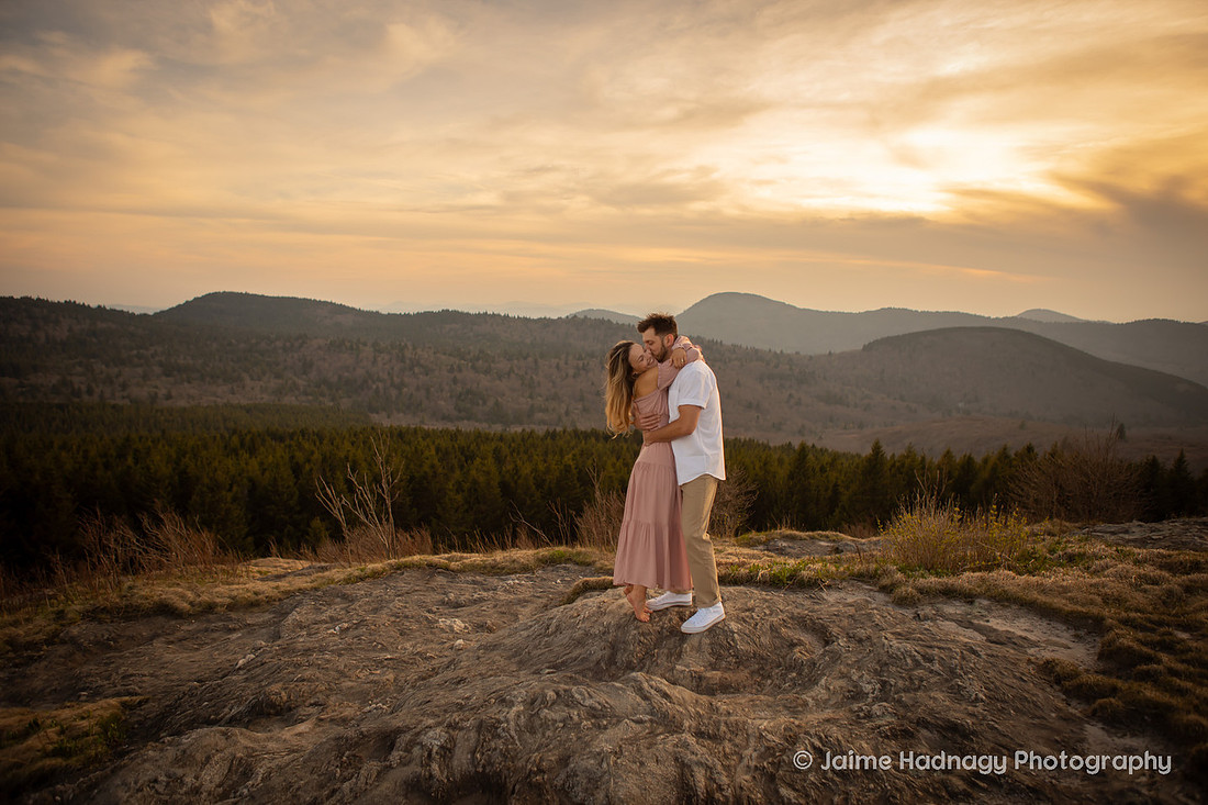 Sunset Engagement Session at Black Balsam | Asheville Photographer