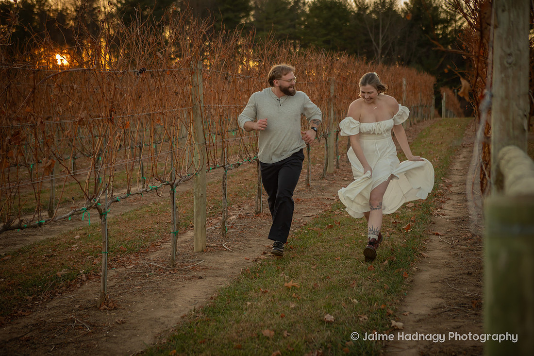 Beautiful Sunset Vineyard Proposal | Asheville Engagement Photographer
