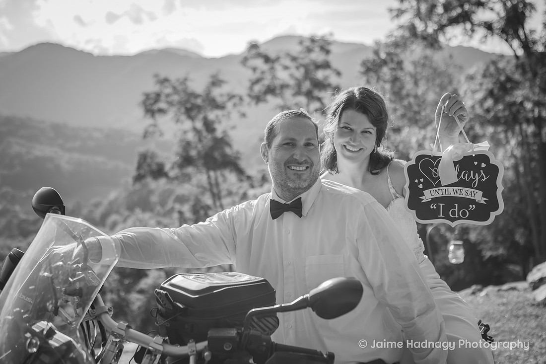 Wedding with Highland COws and Motorcycle | Asheville Elopement Photographer