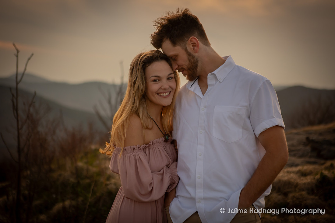 Soft Flowy Bohemian Engagement Photos in the Mountains