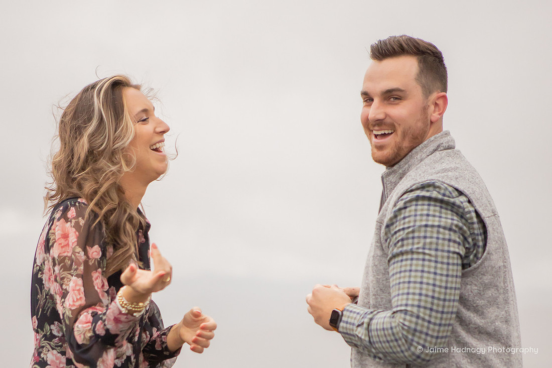 Surprise proposal photography near Asheville on the Blue Ridge Parkway
