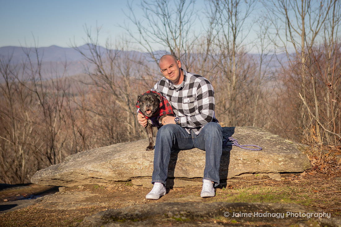 Loving Family Photos with Senior Dog | Asheville Pet Photographer