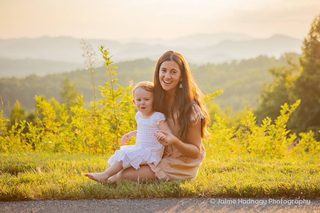 Outdoor Sunset Family Photos in the mountains | Asheville Photographer