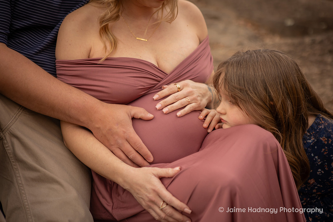 Outdoor Maternity Fmaily Photos with Sibling | Asheville Photographer