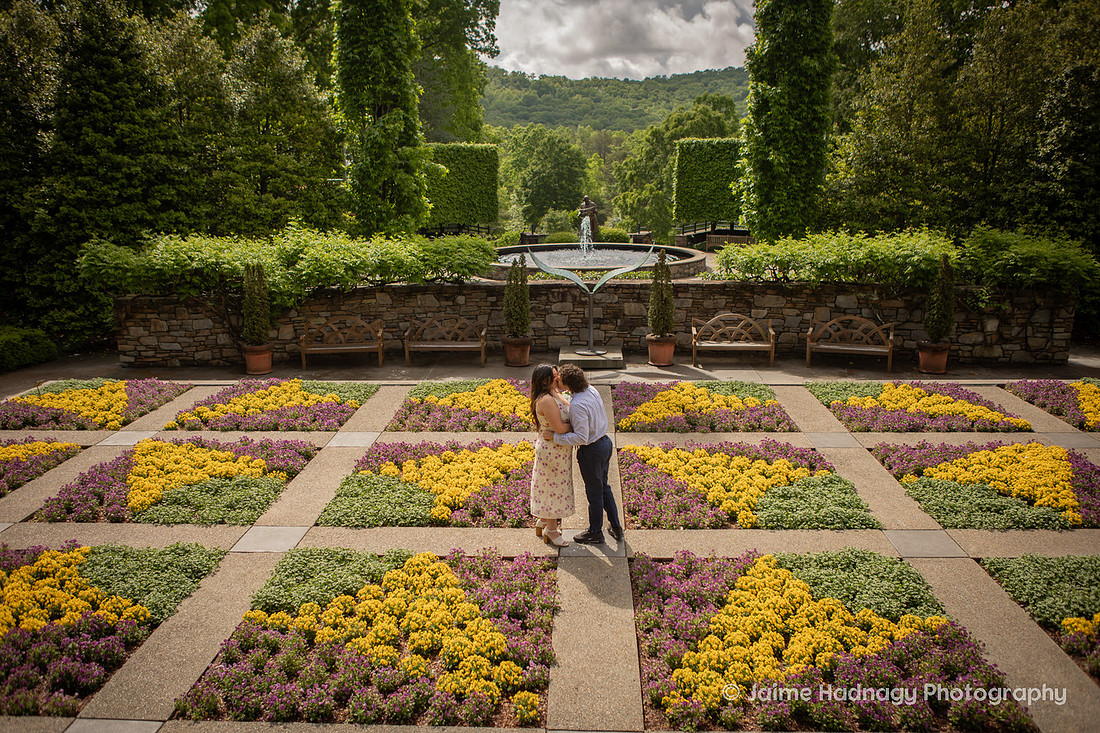 Romantic Surprise Proposal at the NC Arboretum | Asheville Engagement Photographer