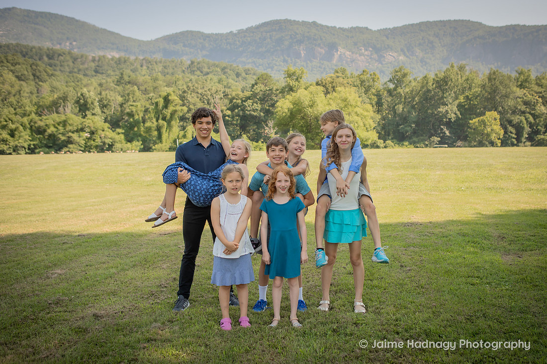 Family Photos with Mountains in Lake Lure | Black Mountain Photographer