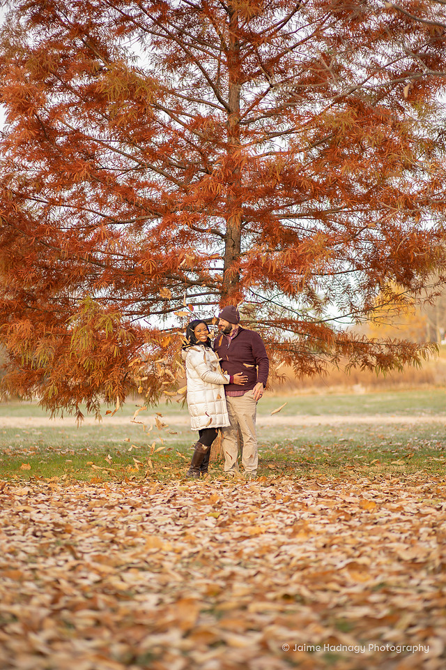 Autumn Leaves in Couples Photos | Asheville Portrait Photographer