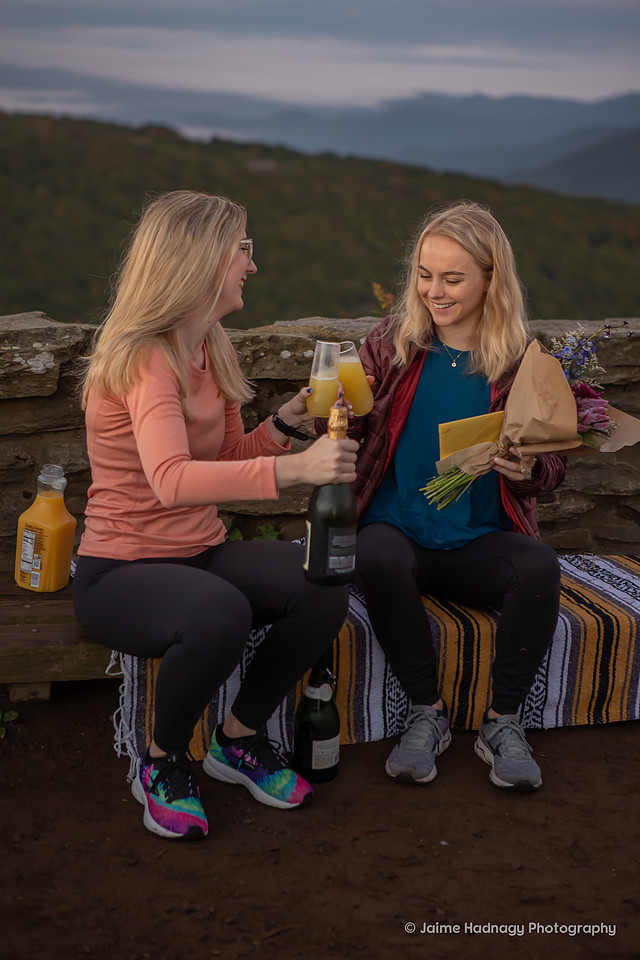 Sunrise Surprise Proposal in the mountains | Asheville Photographer