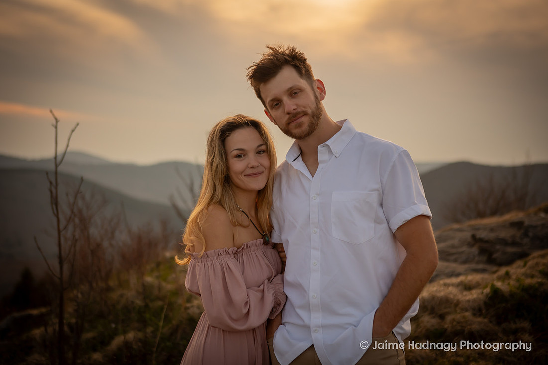 Soft Flowy Bohemian Engagement Photos in the Mountains