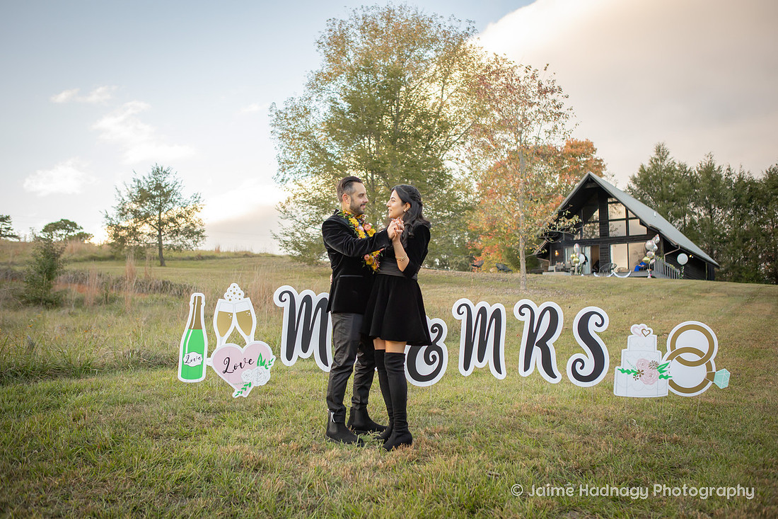 Bride and Groom Elopement in Black | Asheville Wedding Photographer