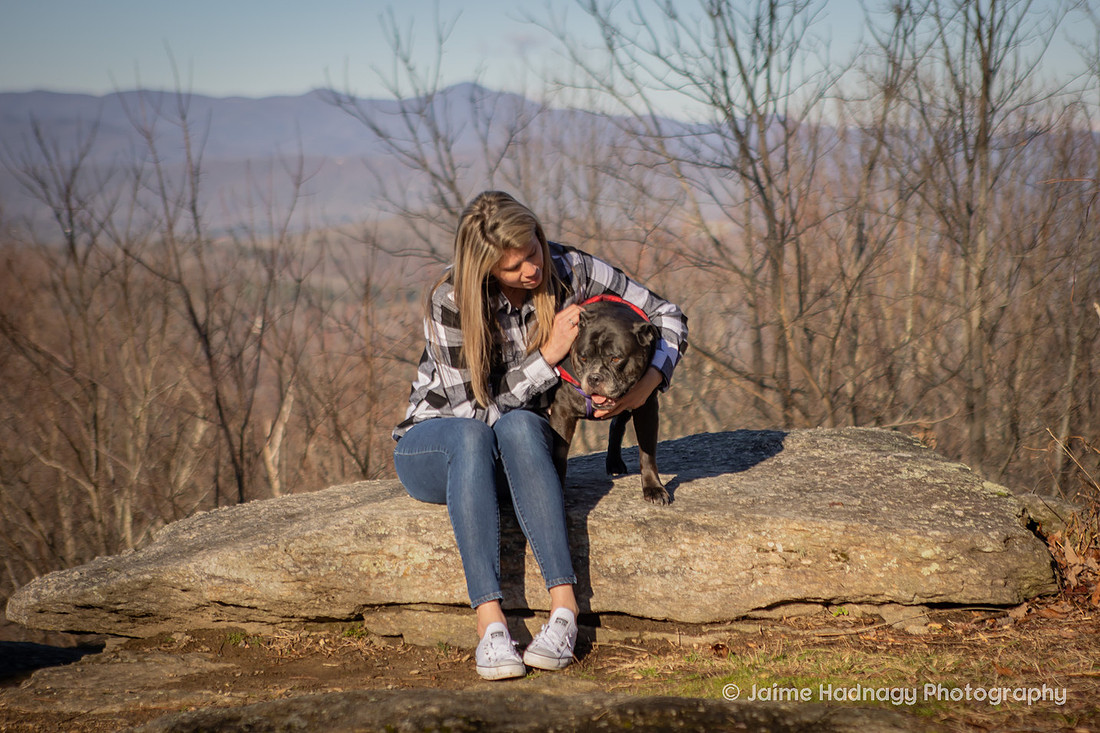 Loving Family Photos with Senior Dog | Asheville Pet Photographer