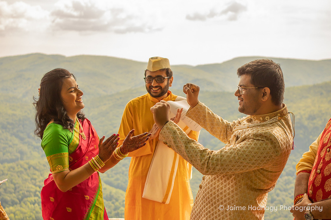 Small Indian Wedding Ceremony in NC Mountains | Parkway Elopement Photographer