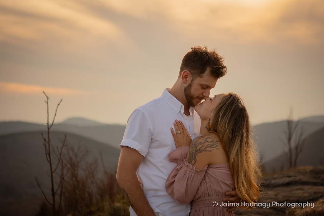 Soft Flowy Bohemian Engagement Photos in the Mountains